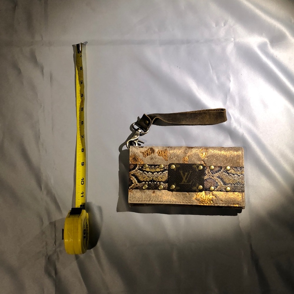 Up-cycled Louis Vuitton clutch purse